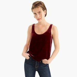 J.Crew Burgundy Velvet Tank Top Sz 4